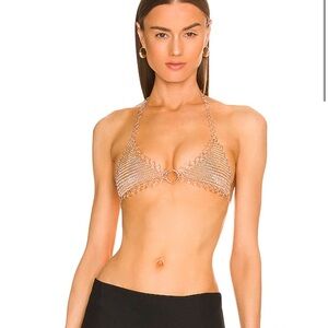 NWT REVOLVE X CAMILA COELHO "LANEY BRALETTE" IN CHAIN- XS
